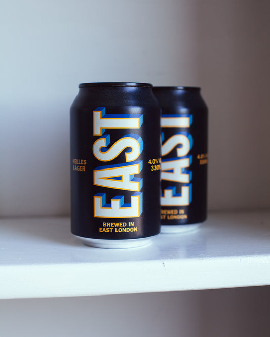 EAST London Lager 330ml Case of 12 Cans