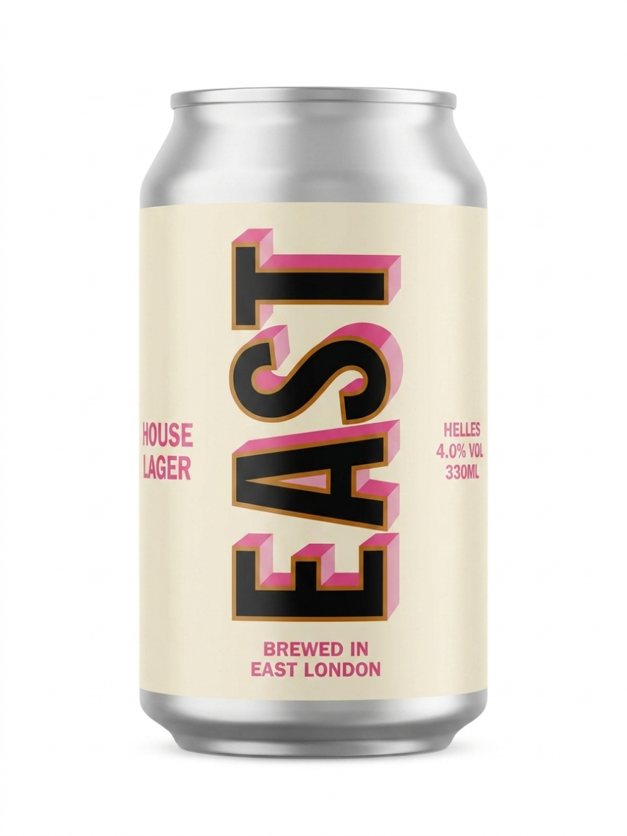 EAST House Lager 330ml Case of 12 Cans